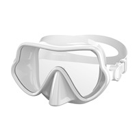Masque de plongée personnalisé pour adultes avec lentille trempée, design sans cadre, silicone liquide pour la plongée libre, la pêche, la plongée avec tuba et la pêche à la ligne.