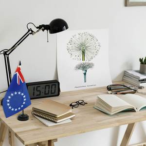 Bandiera da Tavolo delle Isole Cook in Poliestere con Base in Plastica ABS e Asta, Decorazione da Ufficio - Product Image 6