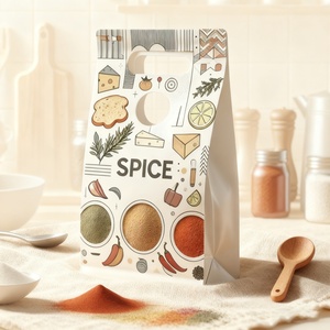 <b>Custom</b> Printed Portable Condiments Seasoning Powder Empty Bag Resealable Zipper Plastic Stand up Dry <b>Spice</b> Pouch <b>Packaging</b> Bag - Product Image 1