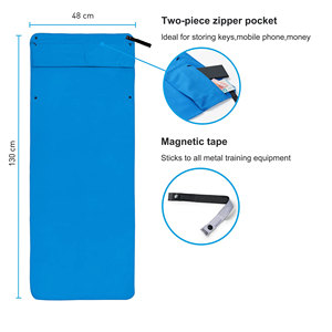 Customize Microfiber Hooded Gym Towel With Zipper Pocket - Product Image 2