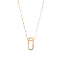 Collier minimaliste étanche en acier inoxydable plaqué or 18 carats avec pendentif en zircon en forme de U porte-bonheur pour femmes