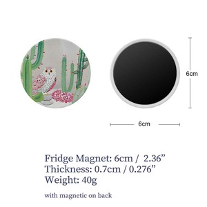Owl Design Round Ceramic Fridge <strong>Magnet</strong> UV Print <strong>Customize</strong> Fridge <strong>Magnet</strong> Blank Sublimation Ceramic Fridge <strong>Magnet</strong> - Product Image 4