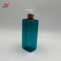 Flacon de gel douche rectangulaire de 500 ml, flacon pompe à filetage 28/410, flacon de lotion PET carré, récipient cosmétique pour shampoing, lotion pour le corps