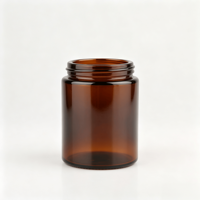 Pot en verre ambré haut de gamme de 150g avec couvercle, idéal pour les cosmétiques, les soins de la peau, les crèmes et les bougies – Vente en gros