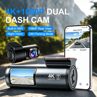 Caméra embarquée WiFi 4K double objectif 3840*2160P, Dashcam sécurisée à piles, 4K+1080P avec application intelligente Type-C - MOQ 2 OEM/ODM