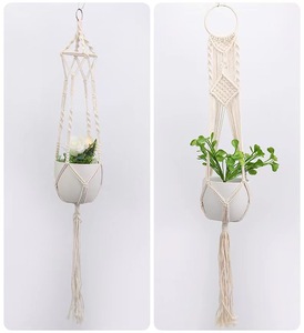 Decorazione in stile nordico fatto da te appendiabiti per piante in cotone appendiabiti appendiabiti per piante con rete decorazione murale - Product Image 6