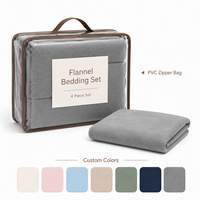 Vente flash - Ensemble de literie en flanelle de polyester super douce et moelleuse, couleur personnalisée, moderne, 4 pièces, pour hôtel et maison