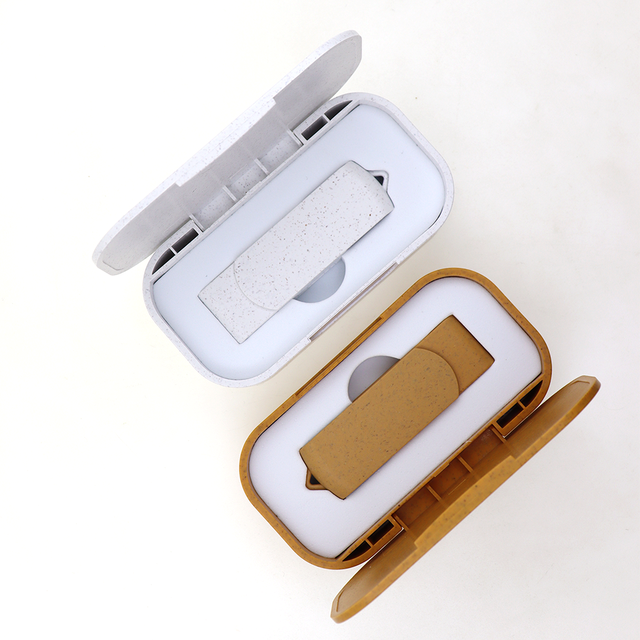 Eco Friendly Wheat Straw USB flash Drive 32GB 16GB 8GB 4GB Metal Pen Drive Pendrive 128 64 32 16 8 GB USB Flash Memory USB Stick