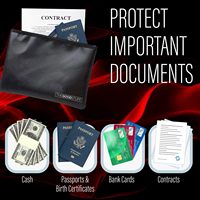 10 \ "X 13 \" Porte-documents à fermeture éclair étanche ignifuge sac de rangement de bureau à domicile pour papiers importants et objets de valeur