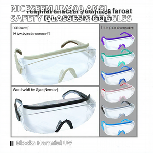 NICESEEM K37-UV400 ANSI Z87.1認証プラスチック安全メガネ サイドシールド付き 無塗装レンズ 中国製 目の保護 - Product Image 2