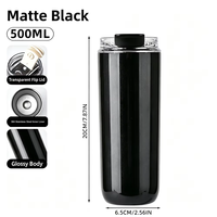 Mug Kopi Desain Terbaru Bentuk Lurus, Tumbler Stainless Steel Vacuum Insulated, Mug Travel 280ml 500ml, Cangkir Anti Bocor Berkilau