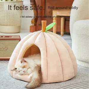 Cama gruesa <span class=keywords><strong>para</strong></span> mascotas <span class=keywords><strong>de</strong></span> calabaza <span class=keywords><strong>para</strong></span> todas las estaciones con patrón <span class=keywords><strong>de</strong></span> animales <span class=keywords><strong>para</strong></span> dormir seguro <span class=keywords><strong>Casa</strong></span> <span class=keywords><strong>de</strong></span> refugio Cama <span class=keywords><strong>de</strong></span> invierno <span class=keywords><strong>para</strong></span> gatos y perros - Product Image 1