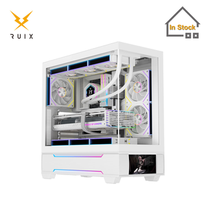 Boîtier d'ordinateur de jeu ATX Ruix HALO-X Pro avec écran LCD ARGB, vue complète en verre, compatible avec un système AIO de 360 mm - Product Image 2