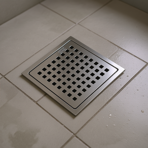 Desagüe de Ducha Cuadrado Moderno D0100HPLG4Y de 6 Pulgadas, Acero Inoxidable con Acabado Pulido y Electrochapado para Uso en Hoteles - Product Image 2