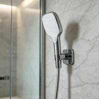 Pommeau de douche carré de haute qualité, finition chromée, multifonction, pour salle de bain