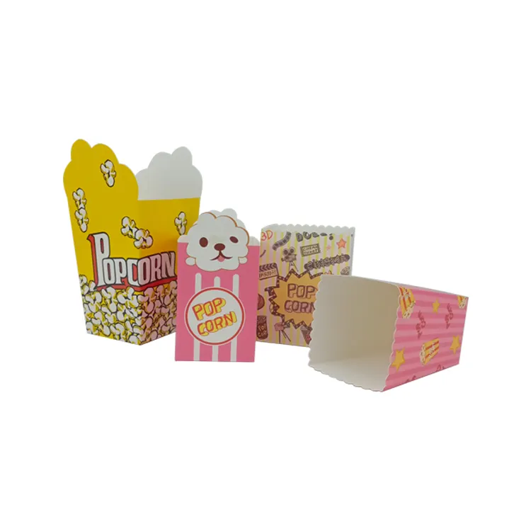 Boîte à pop-corn de fête en papier d'emballage personnalisé imprimé, Boîte à pop-corn en papier pour impression