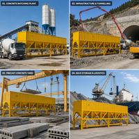 Silo horizontal mobile 30T 50T sans fondation, silo de stockage de ciment portable avec convoyeur à vis vertical à vendre