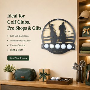 Présentoir mural en bois pour balles de golf, faible MOQ, stock disponible, pour la vente en gros, au détail, les cadeaux de golf, les clubs, les magasins et les collectionneurs - Product Image 6