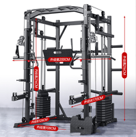 Station de musculation multifonction unisexe Smith Machine Cable Crossover pour haltérophilie musculation entraînement sportif