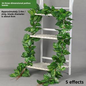 พวงมาลัยใบไม้ประดิษฐ์สีเขียว84ฟุต12เส้นเถาไม้เลื้อยสำหรับบ้านสวนสำนักงานงานแต่งงานตกแต่งอีสเตอร์สีเขียว - Product Image 3