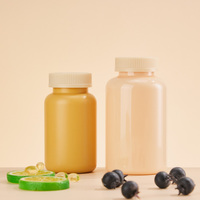 Bouteille de complément alimentaire en plastique dépoli de qualité supérieure 400ML 250ML, couleur mate, pour gommes, capsules, vitamines, pilules, avec bouchon à vis
