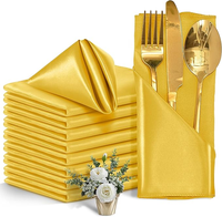 Servilleta de Satén Premium de 20x20 Pulgadas, Cuadrada, de Tela de Poliéster Suave como la Seda, para Decoración de Mesa en Bodas, Banquetes, Hoteles y Fiestas