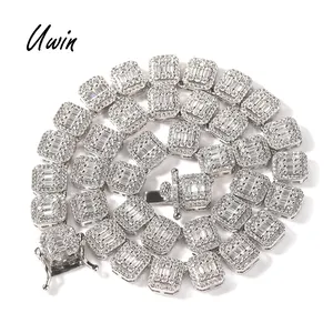 UWIN 10 Mét Chiều Rộng Cụm Chain Quảng Trường CZ Baguette Vòng Cổ Cho Phụ Nữ Brass Chất Liệu Nickel Miễn Phí Rapper Jewelry