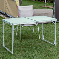 Pieds de table pliants ménagers super légers à hauteur réglable pour dîner en plein air BBQ Camping Table & Chair Set