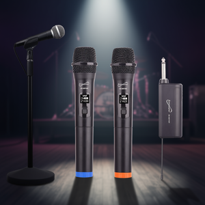 Micrófono Inalámbrico Supersónico VHF de Doble Canal Profesional con Receptor, Modelo Negro D0100H5CKEX - Product Image 2