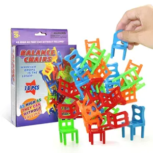2023 뜨거운 판매 어린이 재미 쌓인 장난감 가족 파티 인터랙티브 게임 플라스틱 스택 타워 의자 장난감