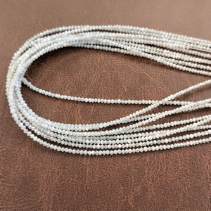 Natural <b>Snow</b> White Faceted Rondelle Diamond Beads Premium Quality 1.5-2.5mm 15 Inch Length for Jewelry Making Bulk Wholesale - Product Image 1