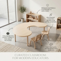 Ensemble de meubles en bois Montessori pour enfants, table, chaise en métal, mobilier pour garderie, école maternelle, fournitures d'apprentissage précoce pour tout-petits