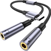 Adaptateur de partage audio USB-C vers double prise jack 3,5 mm femelle pour le partage de musique