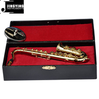 Modèle de saxophone ténor miniature Jingying Music 2024, modèle de saxophone ténor miniature en laiton, décoration d'intérieur, cadeau d'instrument de musique pour anniversaire