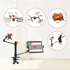 Support universel de bras de moniteur double rotatif à <span class=keywords><strong>360</strong></span> degrés Support de moniteur de <span class=keywords><strong>bureau</strong></span> de haute qualité de marque <span class=keywords><strong>Plateau</strong></span> pour ordinateur portable - Product Image 4