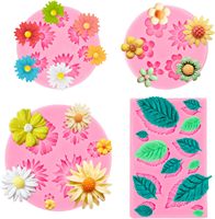 8er Pack Mini Flower Butterfly Leaf Rose Clay Formen Flexible Fondant formen De Silicon zum Dekorieren von Kuchen