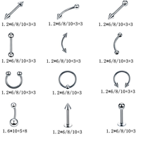 Bijoux de piercing en titane G23 style basique pour sourcil, nez, oreille, nombril, cartilage, hélix, labret, lèvre