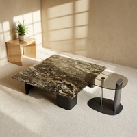 Ensemble de table basse carrée en MDF noir de 100 cm, moderne et durable, meubles de salon rectangulaires de 55 cm, garantie 1 an