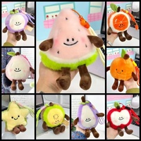 Porte-clés mini-poupée en peluche de la série Fruits Mignons : Orange, Pomme, Pastèque – Pendentif rembourré pour voiture, sac, breloque, jouet de poche mignon, cadeau