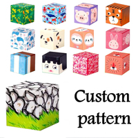 Jouets Blocs Cubes Magnétiques de Construction – Jouet Éducatif Sensoriel STEM en Plastique pour Cadeaux d'Anniversaire d'Enfants