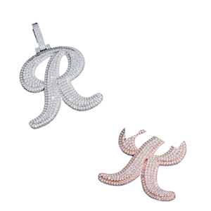 Custom Letter Moissanite Pendant 925 <b>Silver</b> Iced Out Bezel Set Charm for Party Gift - Product Image 1