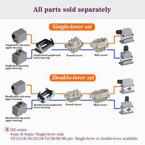 Conector de Alta Resistencia WZUMER HE-6 de 6 Pines, 16A, 500V para Convertidor de Frecuencia, Servoaccionamiento, Sistema de Control de Motor - Product Image 3