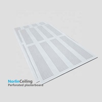 Plafond suspendu en plaque de plâtre perforée acoustique décorative 1200*2400mm, design moderne, surface en papier ignifuge, plaque de plâtre
