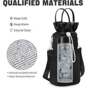 Vendita calda portatile isolato Set di bottiglie d'acqua pieghevole Multi-borsa bocca a spalla singola a tracolla accessori per bicchieri d'acqua - Product Image 5