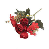 Fleur Artificielle Élégante Camélia en Soie avec Vigne de Verdure pour Hôtel, Restaurant, Café, Décoration Intérieure de Plafond et Fêtes