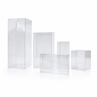 Ensemble de 5 boîtes de rangement en plastique transparent avec couvercles, boîtes de rangement empilables transparentes multi-tailles pour la maison, le placard, logo personnalisé OEM