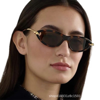 Lunettes de soleil œil de chat pour femmes, haut de gamme, protection UV400, monture métallique, verres colorés en PC, style tendance et personnalité affirmée