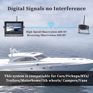 طقم كاميرا احتياطية لاسلكية رقمية AHD ، شاشة مقاومة للماء للمكان المعدني 7 بوصة لشاحنة الشاحنة وغيرها. مساعد عكس السيارة - Product Image 2