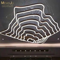 Lustre de luxe en forme de vague de montagne pour hall d'hôtel, escalier, luminaire suspendu LED artistique sur mesure, grande taille, luminaire décoratif de plafond