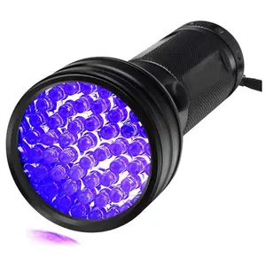 Senter UV hitam LED 395nm, detektor senter untuk noda urin anjing dan tempat tidur serangga Ultraviolet